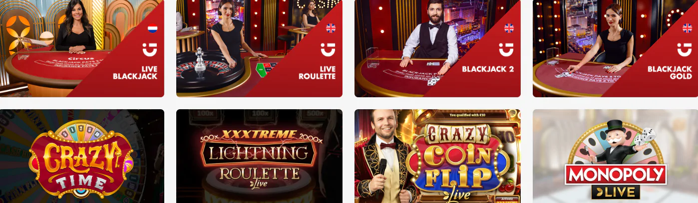 jeux Les meilleurs jeux en direct au casino en ligne Circus